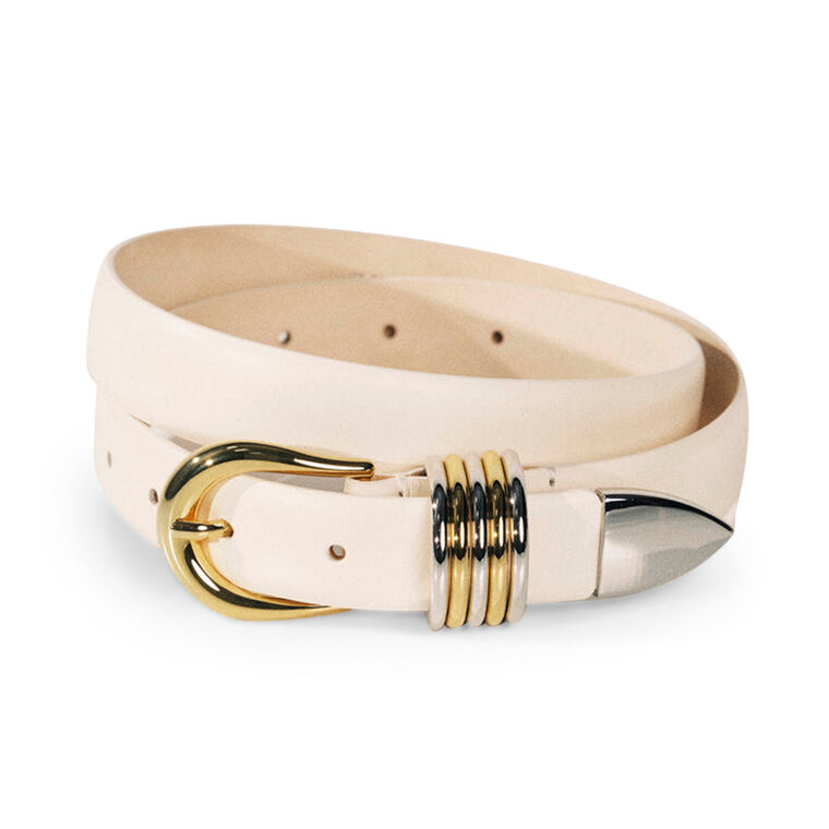 Hollyhock Mixed Metal Hardware Leather Belt image number null