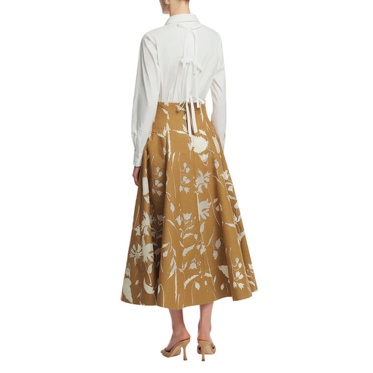 Sheer Floral Jacquard Parker Midi Skirt image number null