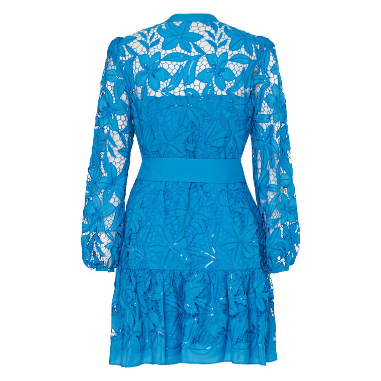Nellie Sequin Embellished Eyelet Mini Dress image number null