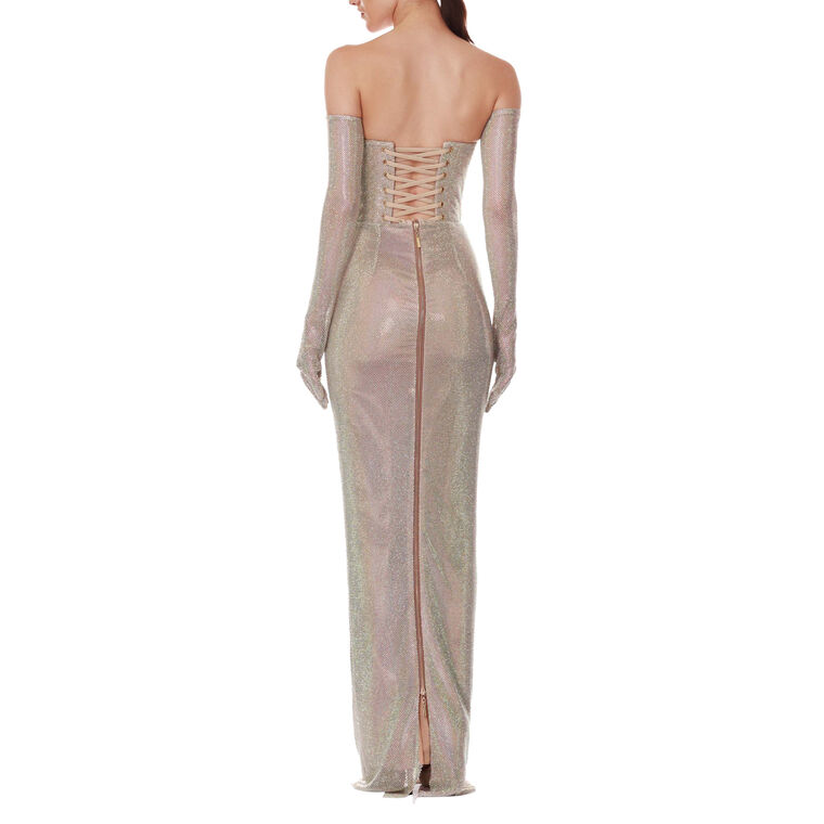 Florentina Gloved Long Sleeve Diamond Gown image number null