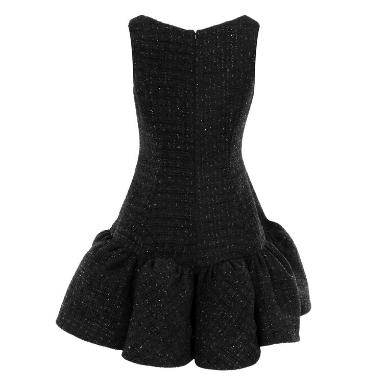 Volant Scoop-Neck Tweed Mini Dress image number null