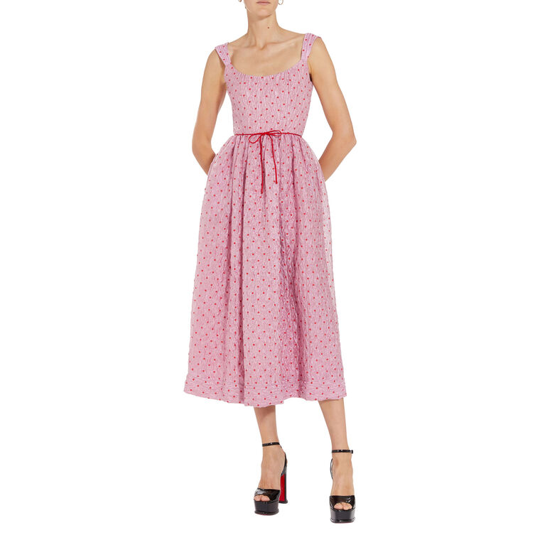 Apple Pink and Red Dot Dress image number null