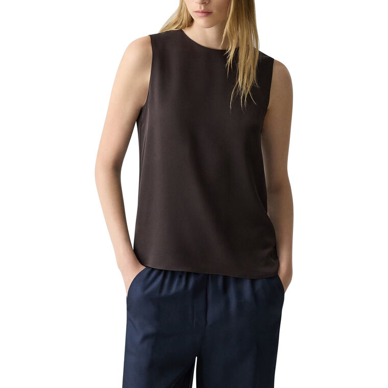 Straight-Cut Modern Silk Georgette Shell image number null