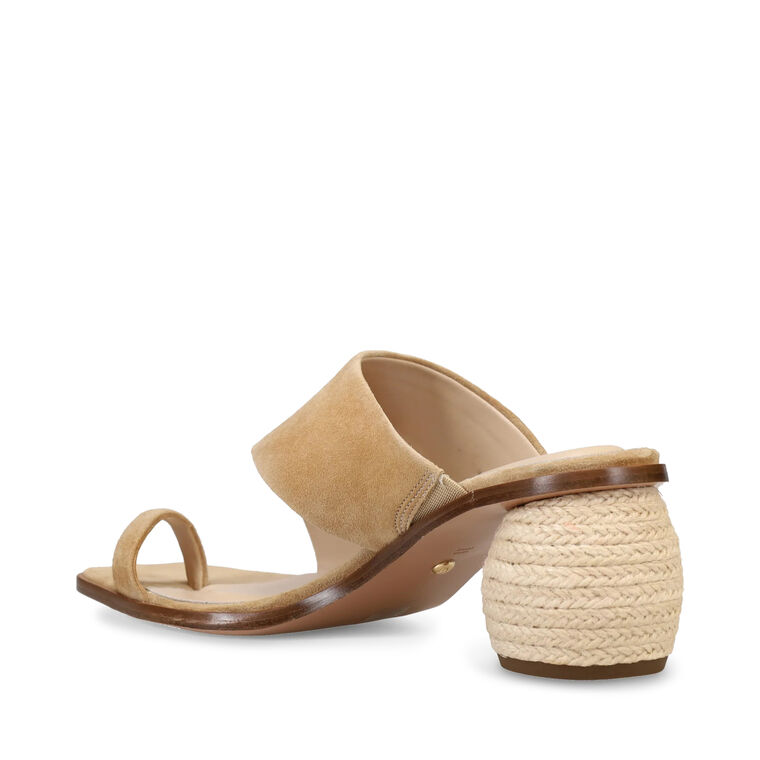 Lahi Suede Slide Sandal With Sculptural Heel image number null