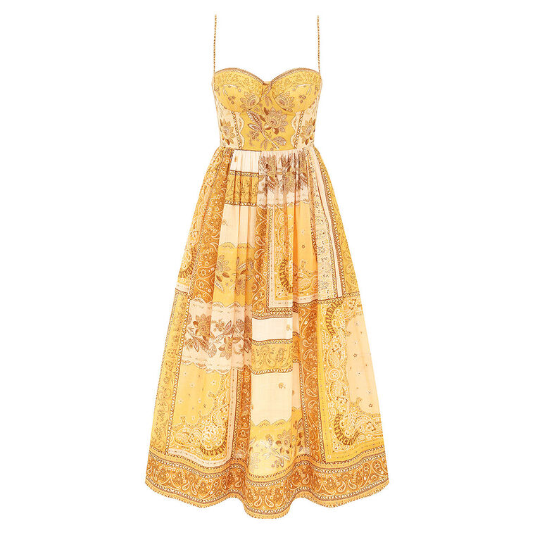 Lucky Sleeveless Corset Midi Dress image number null