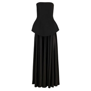 Oriana Strapless Peplum Maxi Dress