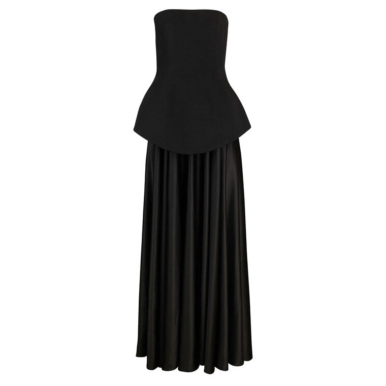 Oriana Strapless Peplum Maxi Dress image number null