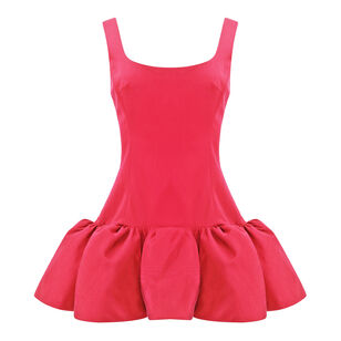 Scoop Neck Mini Volant Dress