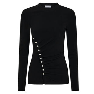 Long Sleeve Ruched Jersey Top