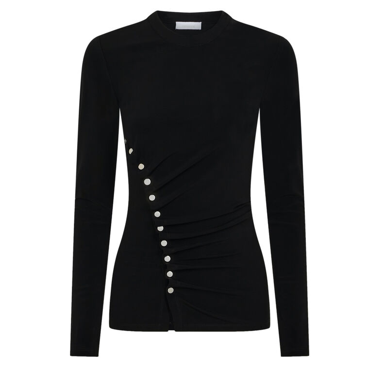 Long Sleeve Ruched Jersey Top image number null