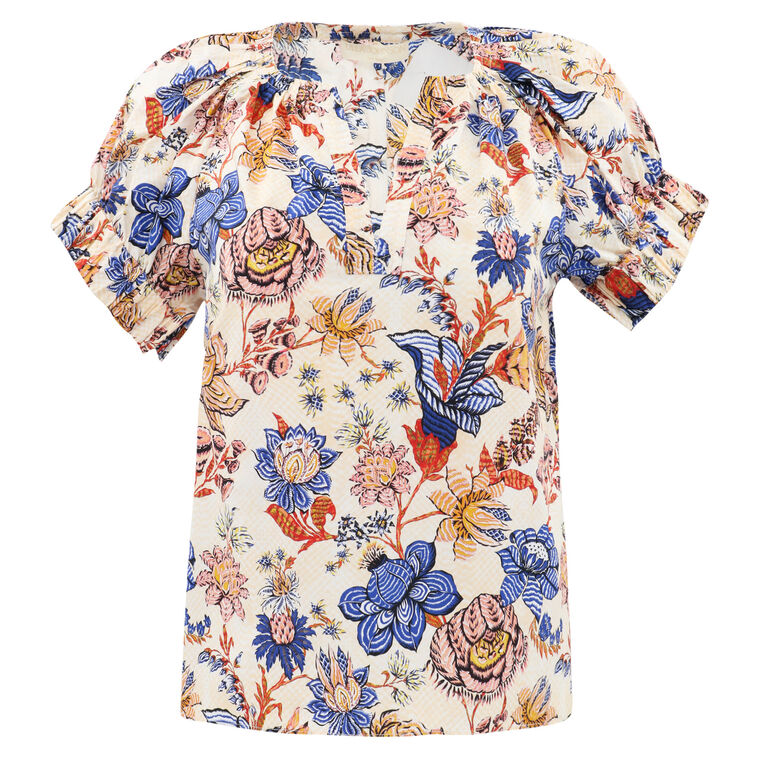 Naomi Print Puff Sleeve Top image number null