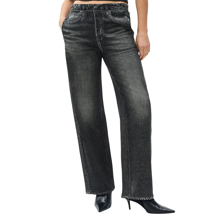 Miramar Fleece Pull On Wide-Leg Jeans image number null