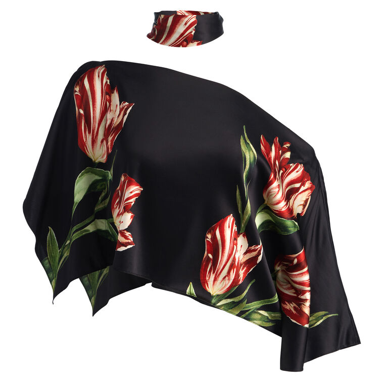 Rita Draped Top With Scarf image number null