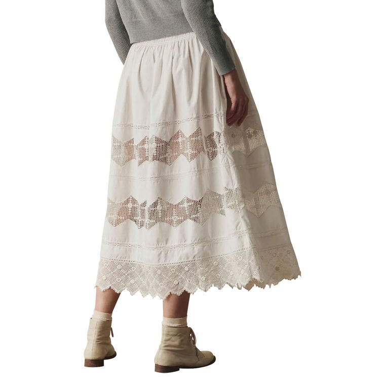 The Rosette Crochet Canary Midi Skirt image number null