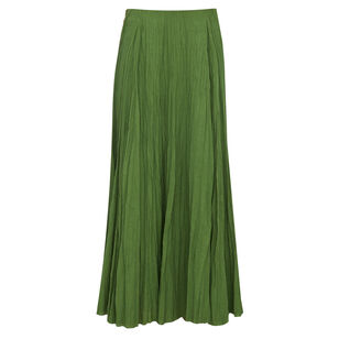 Crinkled Plisse Cotton-Blend Maxi Skirt