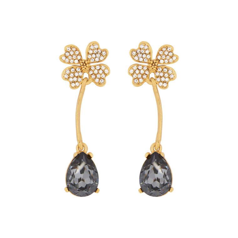 Four Leaf Clover Crystal Chandelier Earrings image number null