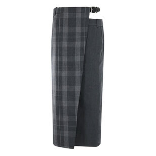 Papery Wool Plaid Double Apron