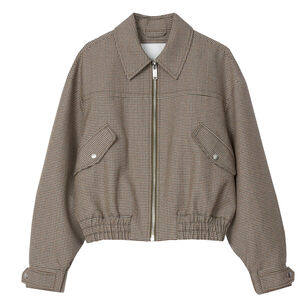 Houndtooth Tweed Harrington Jacket