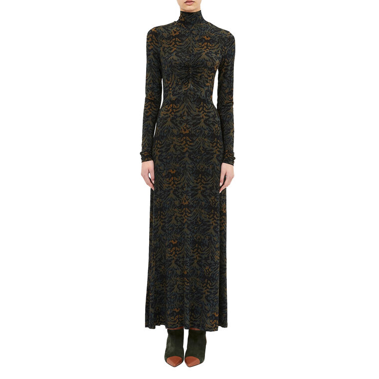 Koa Jersey Ruched Front Turtleneck Dress image number null