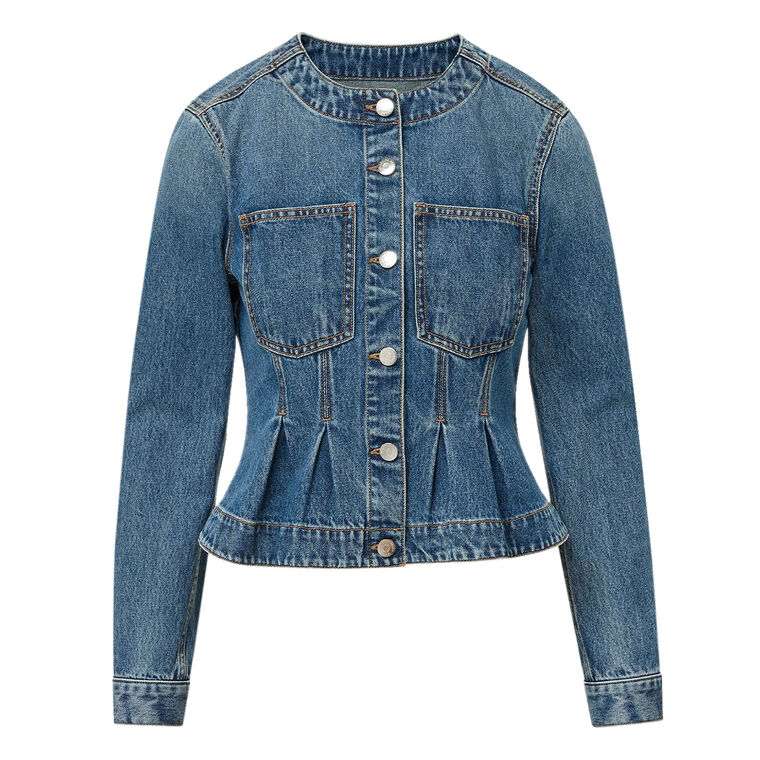 Zahara Peplum Denim Jacket image number null