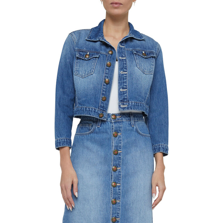 Koda Cropped Denim Jacket image number null