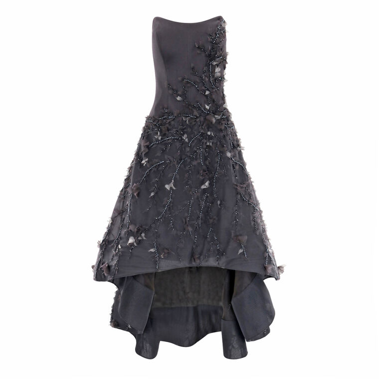 High-Low Strapless Embellished Dress image number null