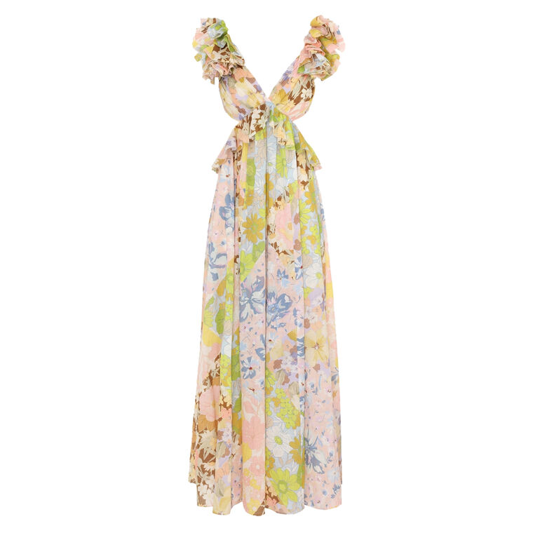 zimmermann pop ruffle sleeve midi dress Zimmermann Pop Ruffle Sleeve Midi Dress