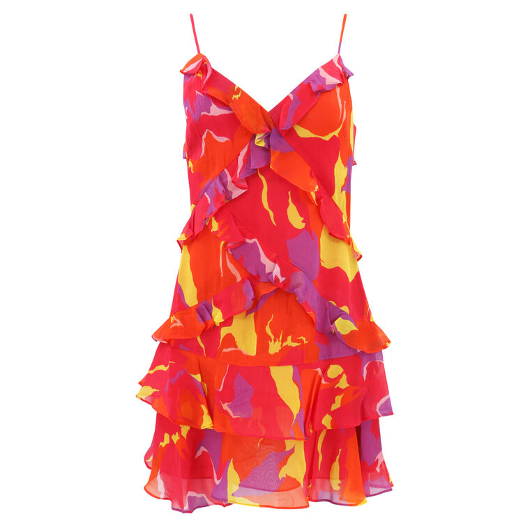 Maria V-Neck Ruffle Mini Dress image number null