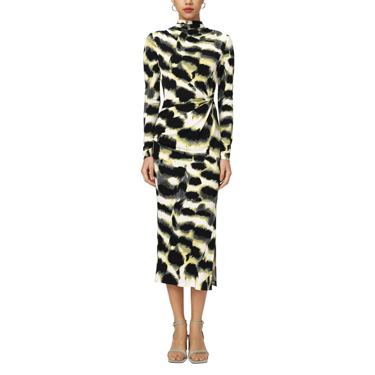 Sonja Mock Neck Long Sleeve Midi Dress image number null
