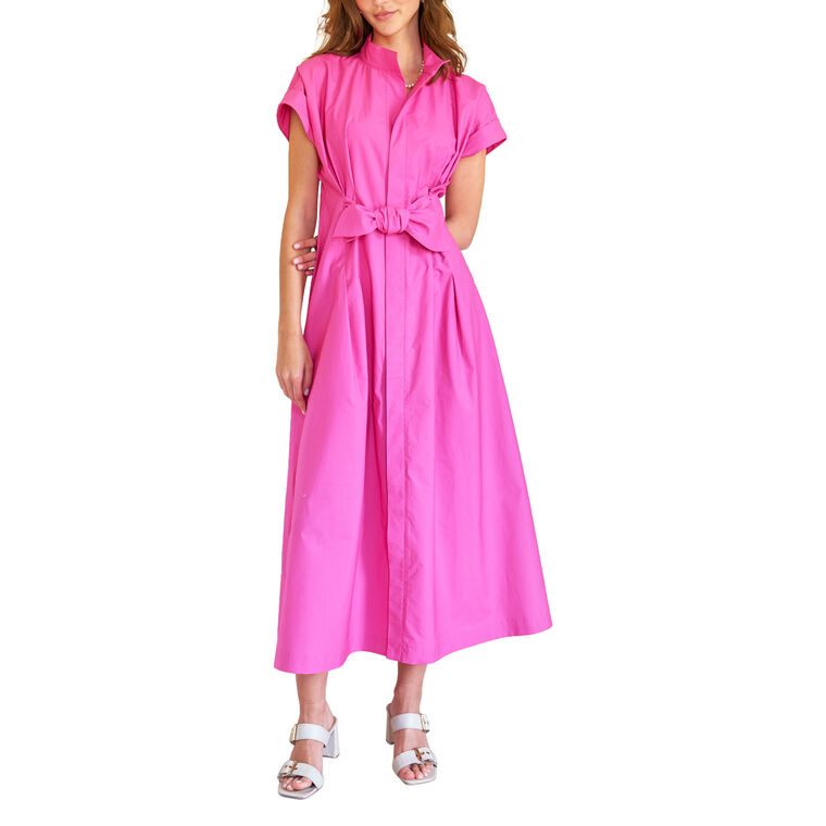 Rocky Short Sleeve Tie-Waist Midi Dress image number null