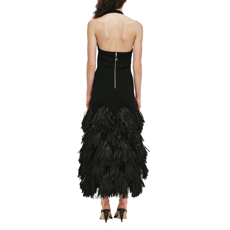 Elva Sleeveless Raffia Knit Midi Dress image number null