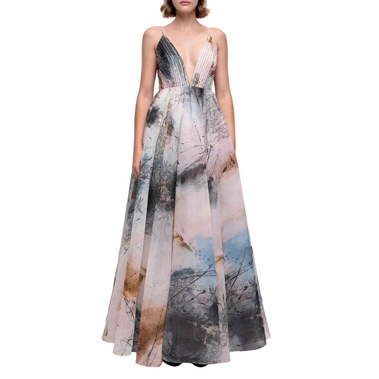 Avery Sleeveless Plunging Neckline Gown image number null