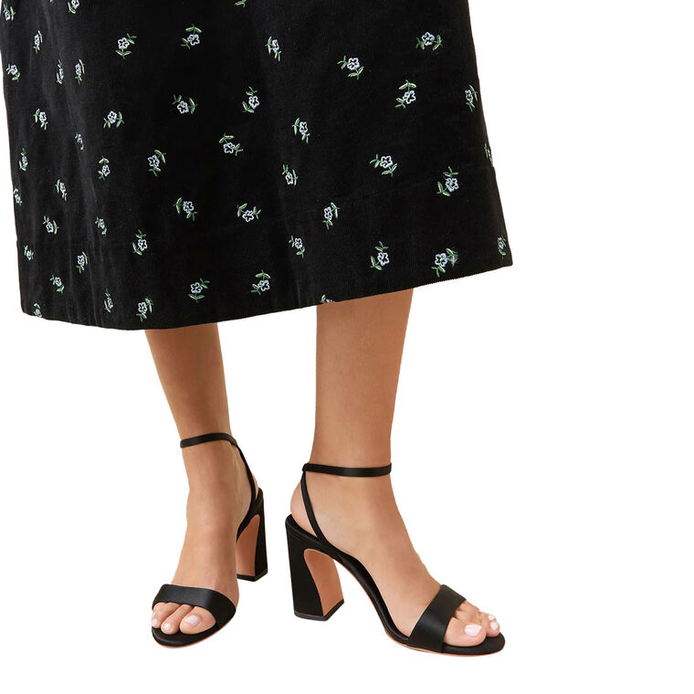 Malia Curved Heel Satin Sandal image number null