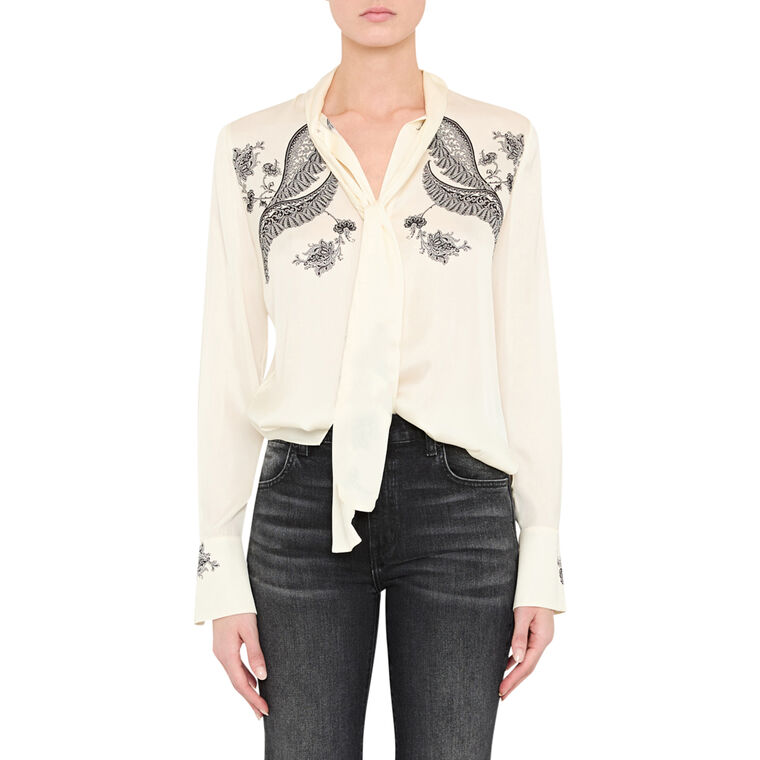 Cynthia Tie Neck Blouse image number null