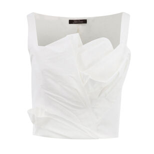 Cotton Poplin Draped Tulip Tank