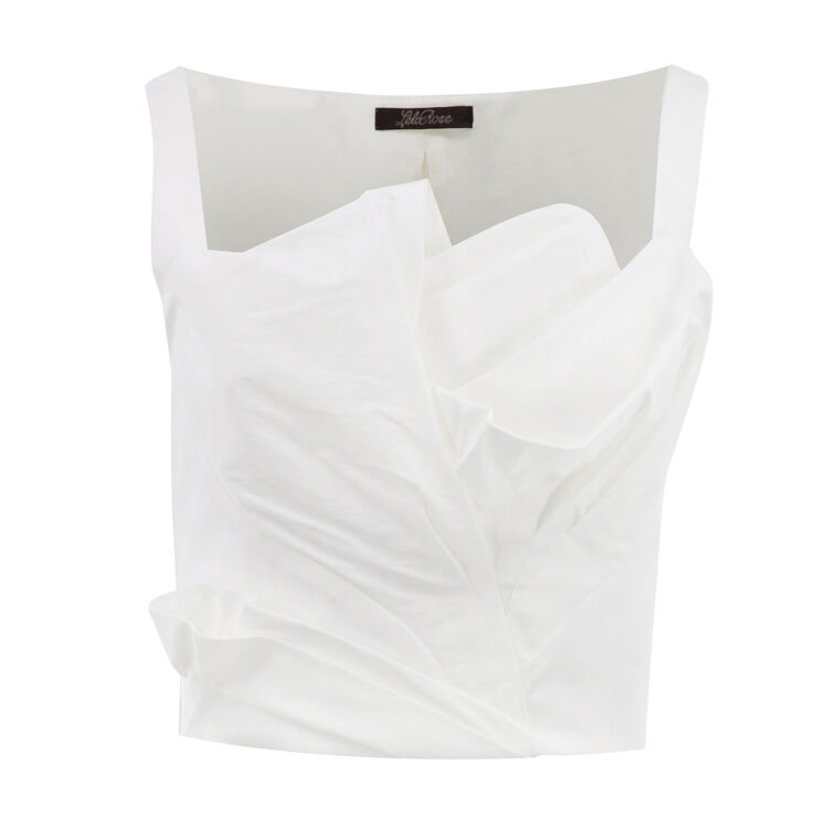 Cotton Poplin Draped Tulip Tank image number null