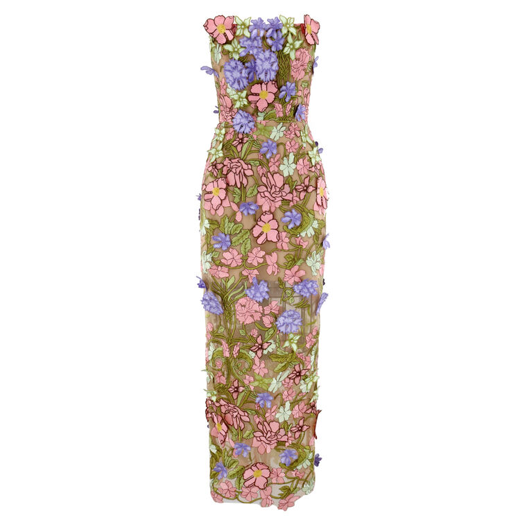 Iris Floral Maraya Strapless Ankle Dress image number null