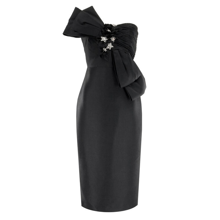 Beaded Bow Front Cocktail Dress image number null