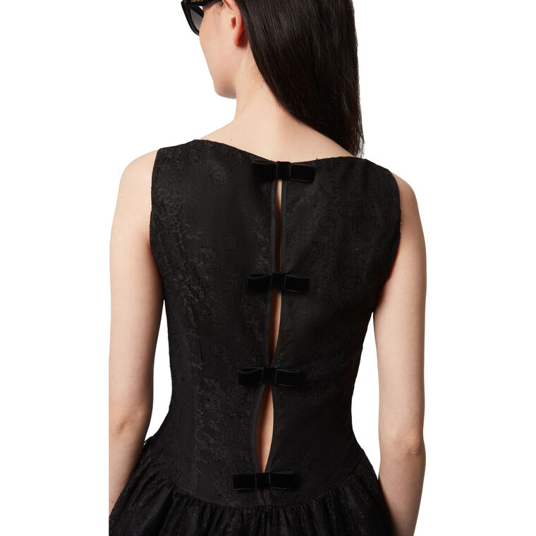 Chantily Lace Mini Dress With Peplum Bottom image number null
