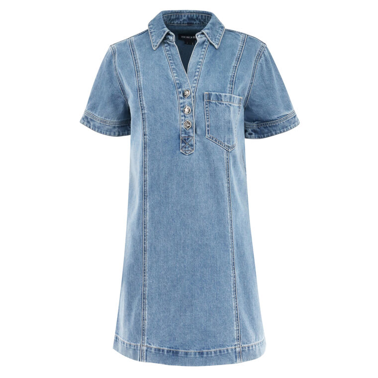 Otto Denim Polo Mini Dress image number null