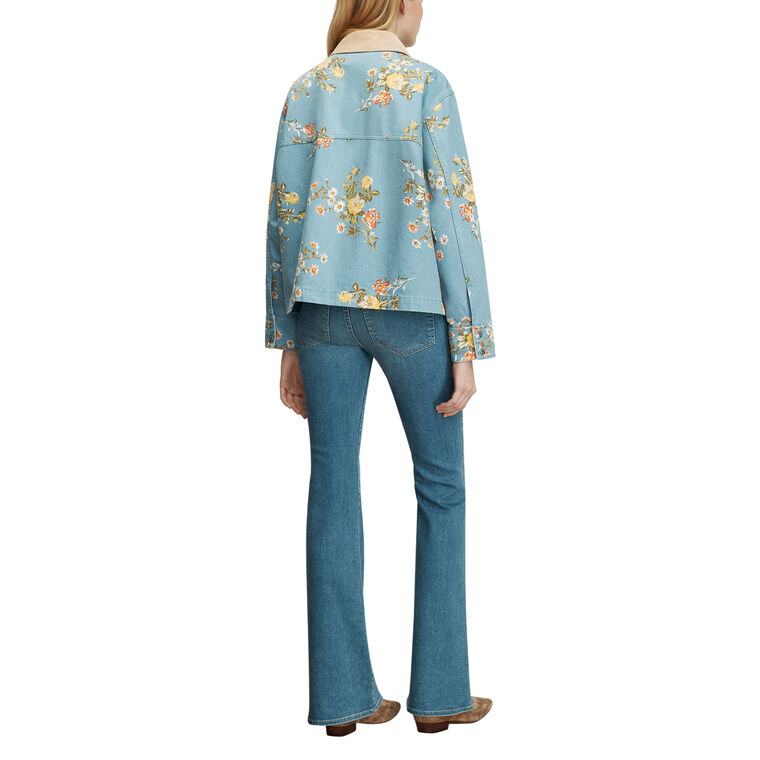 Leighton Floral Denim Jacket With Corduroy Collar image number null