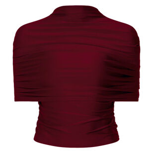 Short Sleeve Jersey Mock Neck Ruched Top