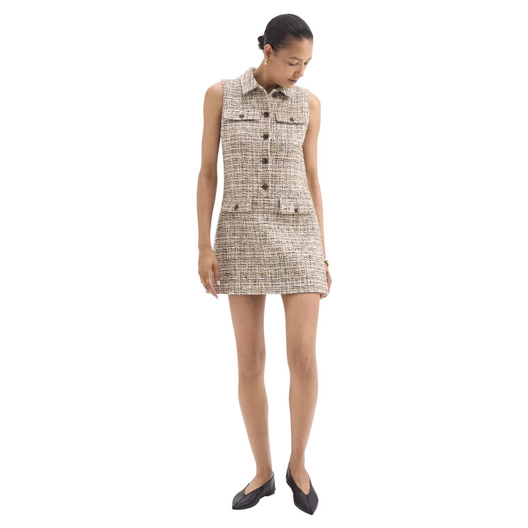 Military Dress in Mixed Tweed image number null