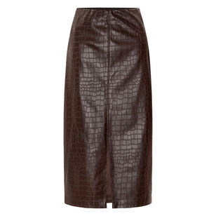 The Esme Croco Embossed Skirt