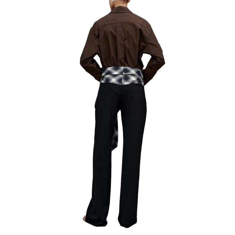 Ulla Mid Rise Straight-Leg Trouser With Plaid Tie image number null