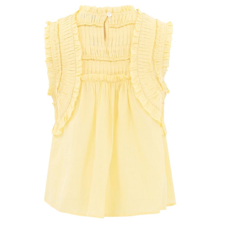Cole Ramie Smocked Sleeveless Blouse image number null