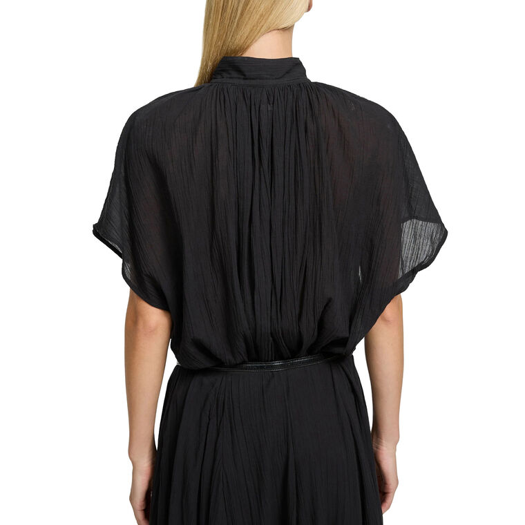 Wheeless Short Sleeve Cotton Gauze Blouse image number null