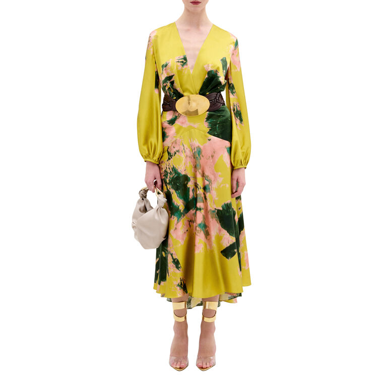 Lima Long Sleeve V-Neck Midi Dress image number null