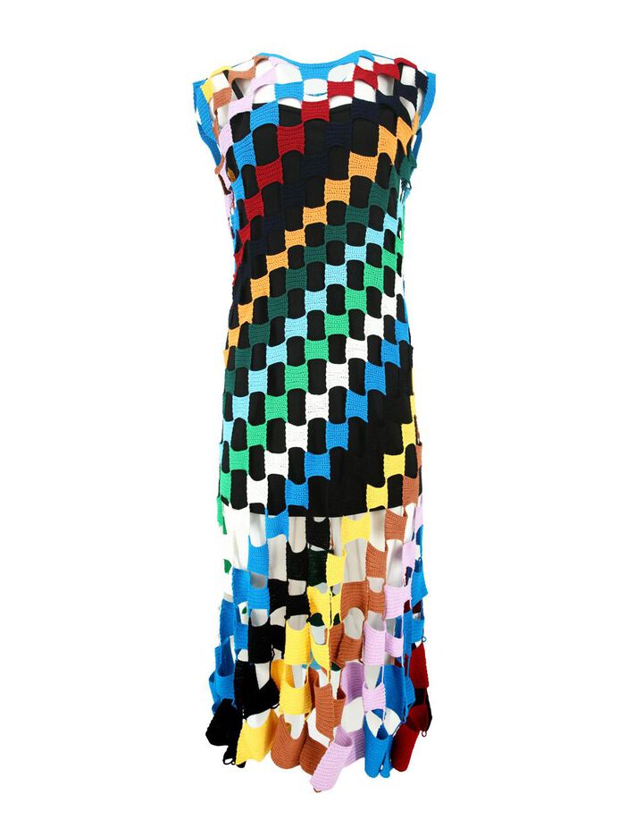 Multi Square Crochet Dress image number null