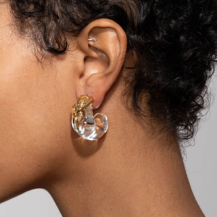 Liquid Vine Lucite Small Hoop Earrings image number null